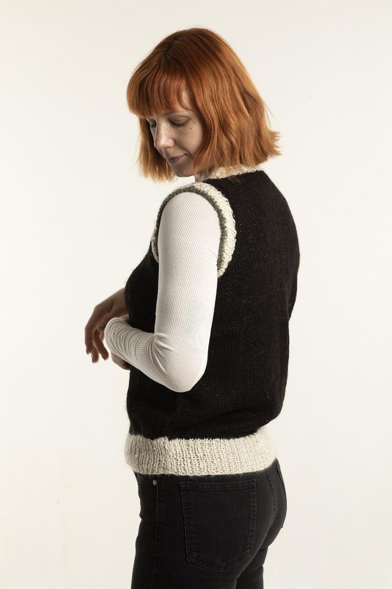 Sweater vest made of llama wool