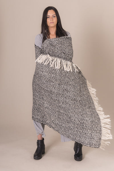 Llama wool blanket with pattern