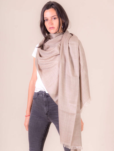 Silk scarf XL with baby alpaca wool