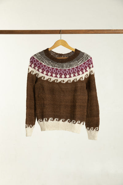 Pullover Andes aus Lama Wolle Braun