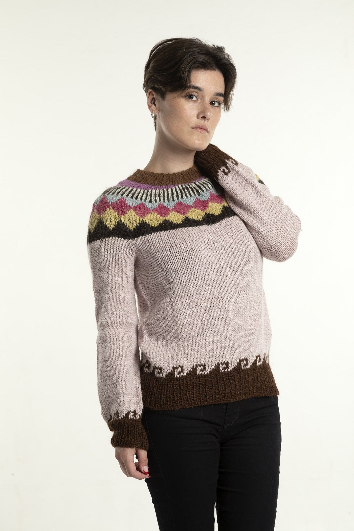 Pullover Andes aus Lama Wolle Rosa
