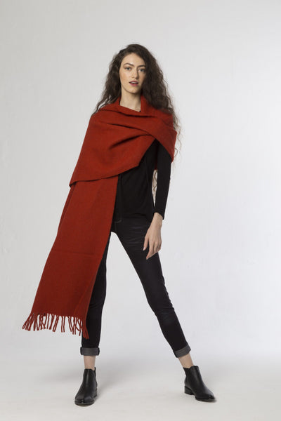 Schal Michele aus Lama Wolle Rot