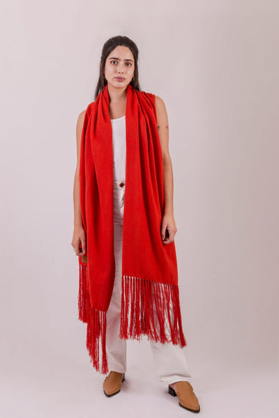 XL Schal Luz aus Baumwolle Rot