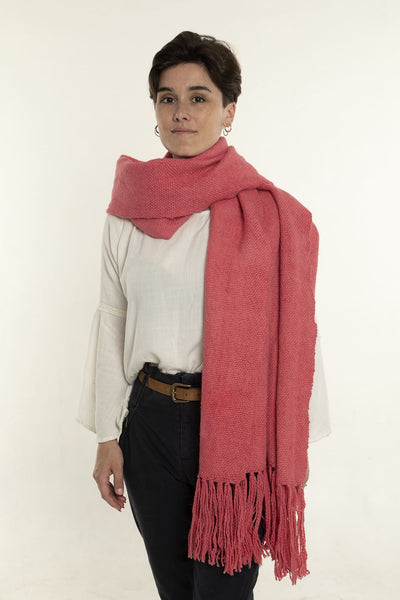 XL Schal Rosa aus Lama Wolle
