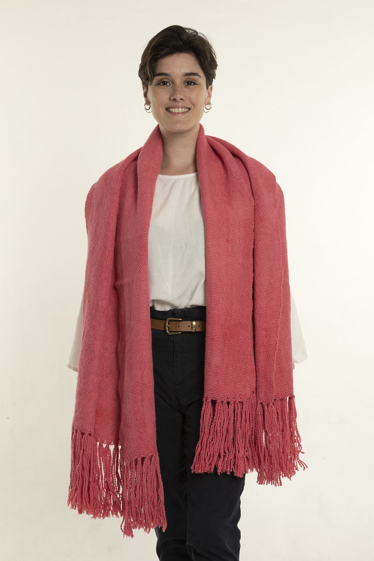 XL Schal Rosa aus Lama Wolle